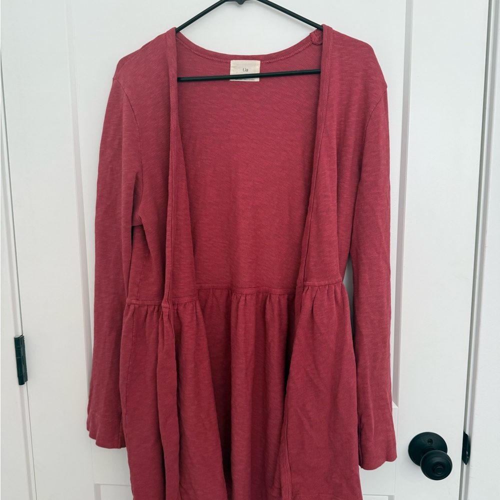 T.La Rich Red Knit cardigan